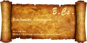 Bachman Csongor névjegykártya