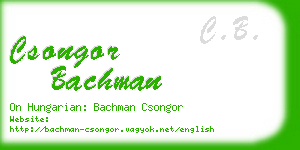 csongor bachman business card